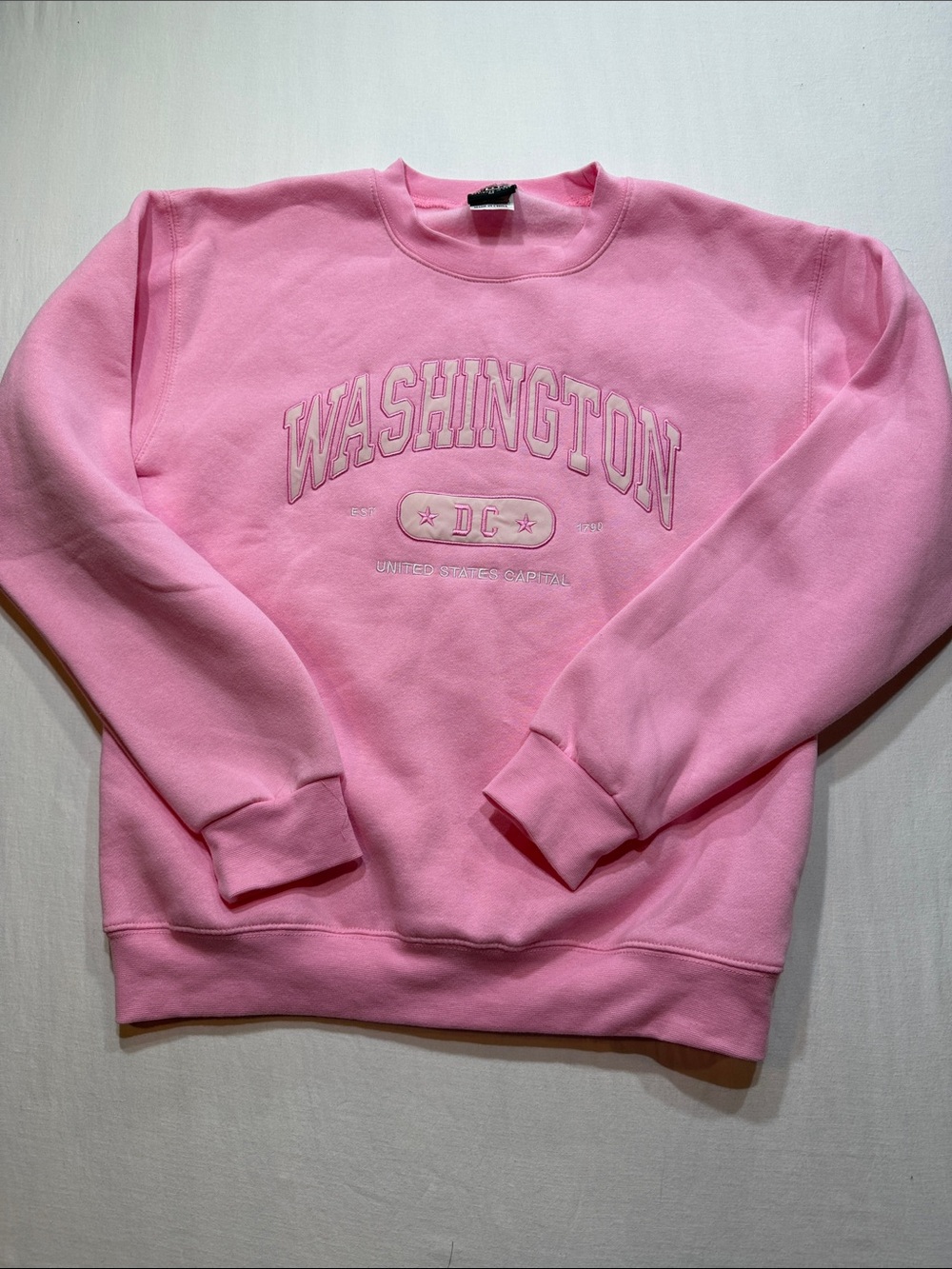 DC Pink Washington Embroidered Sweatshirt